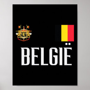 Belgium Flag Belgie Footll Soccer Fan Men Women Ki Poster