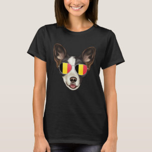 Belgium Flag Cardigan Welsh Corgi Dog Belgium Pock T-Shirt