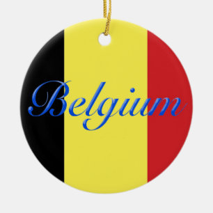 Belgium flag ceramic tree decoration