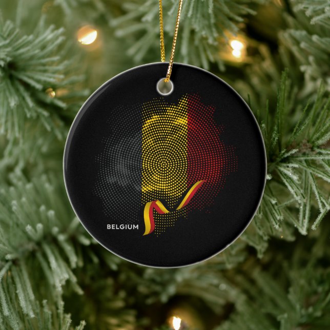 Belgium flag ceramic tree decoration (Tree)