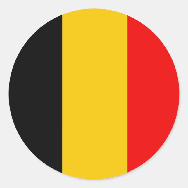 Belgium flag classic round sticker (Front)