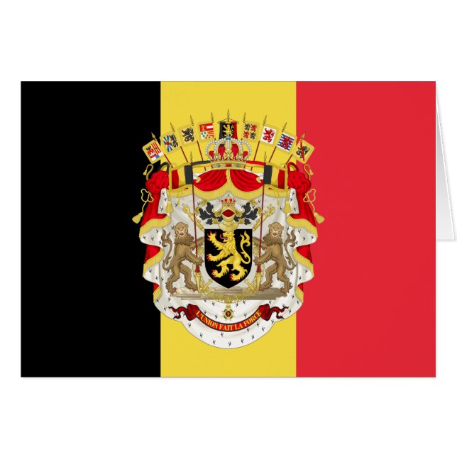 Belgium Flag & COA (Front Horizontal)