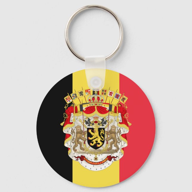 Belgium Flag & COA Key Ring (Front)
