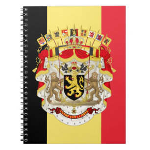 Belgium Flag & COA Spiral Notebook