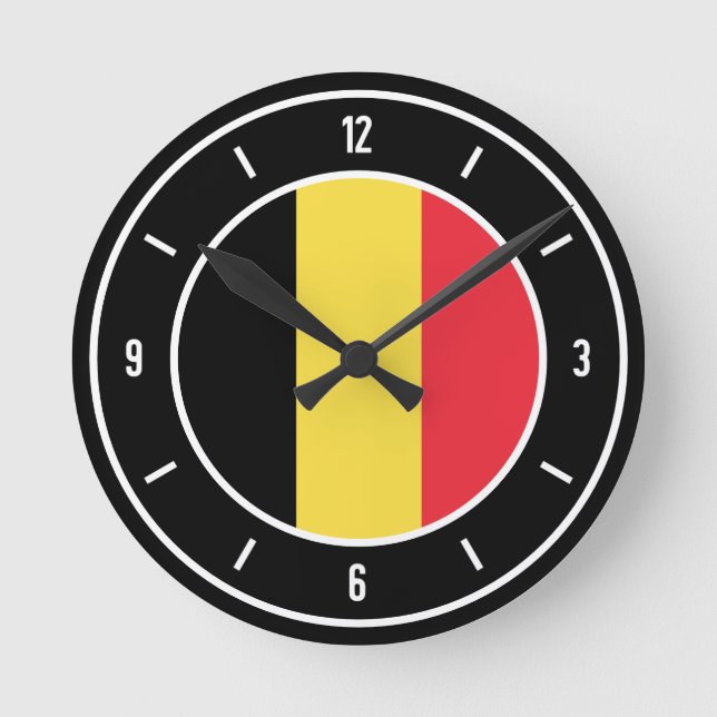 Belgium Flag Elegant Round Clock (Front)