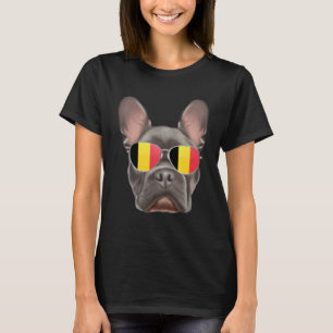 Belgium Flag French Bulldog Dog Belgium Pocket T-Shirt