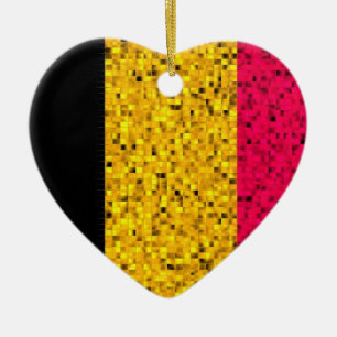 Belgium Flag glitter ornament