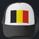 Belgium Flag Hat<br><div class="desc">This trucker hat sports the flag of Belgium. Keep a cool head with a little Belgian flair.</div>