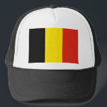 Belgium Flag Hat<br><div class="desc">This trucker hat sports the flag of Belgium. Keep a cool head with a little Belgian flair.</div>