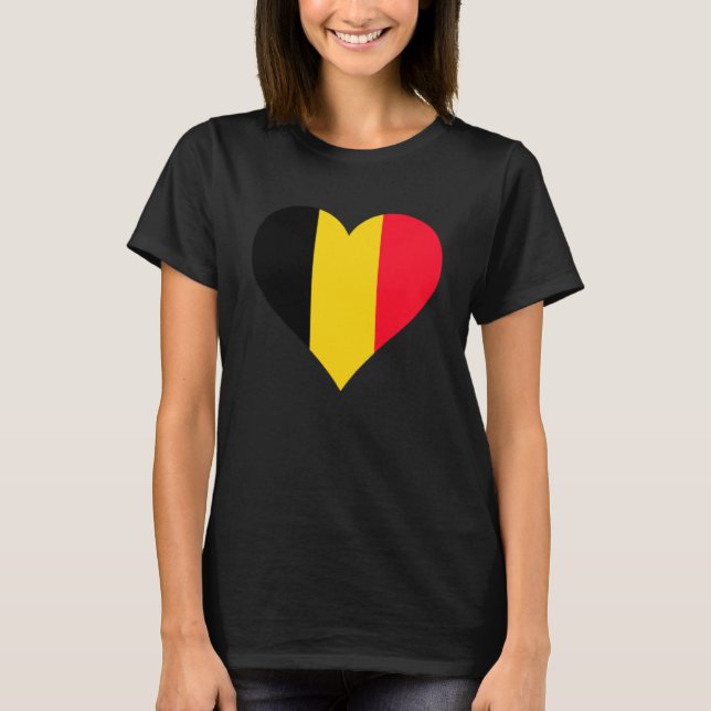 Belgium Flag Heart Belgium Gifts Love Belgium Pull T-Shirt (Front)