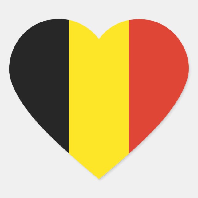 Belgium Flag Heart Sticker (Front)