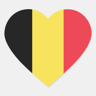 Belgium Flag Heart Sticker
