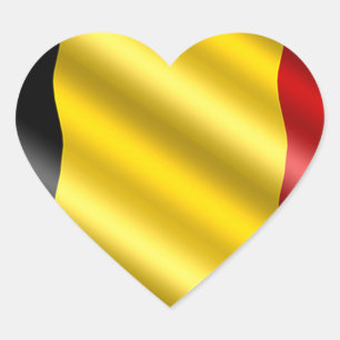 Belgium Flag Heart Sticker