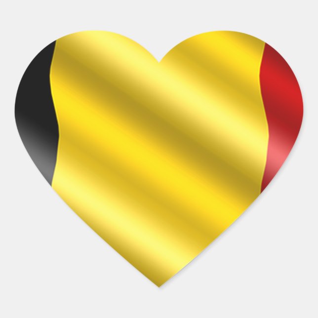 Belgium Flag Heart Sticker (Front)