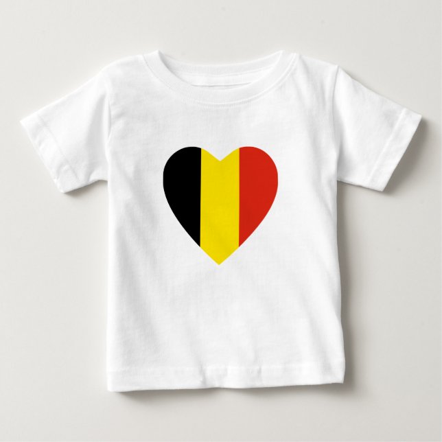 Belgium Flag Heart T-Shirt (Front)