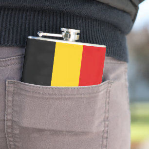 Belgium flag hip flask