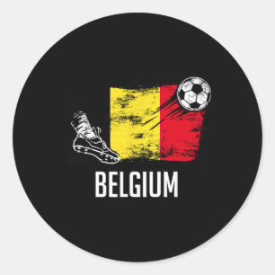 Belgium Flag Jersey Belgian Soccer Team Belgian Classic Round Sticker