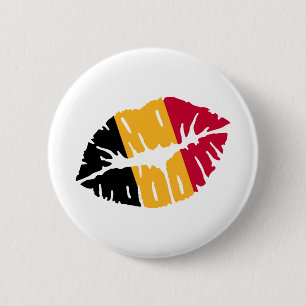 Belgium flag kiss 6 cm round badge