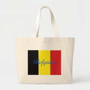 Belgium flag large tote bag