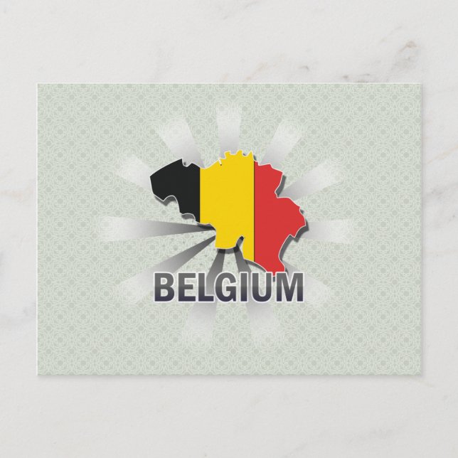 Belgium Flag Map 2.0 Postcard (Front)