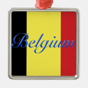 Belgium flag metal tree decoration