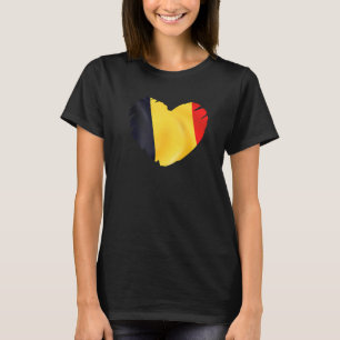 Belgium Flag On Shape Of Heart Belgium T-Shirt