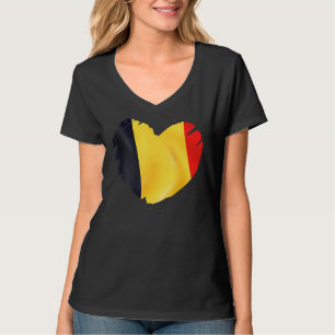 Belgium Flag On Shape Of Heart Belgium T-Shirt
