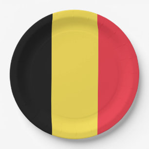 Belgium Flag Paper Plate