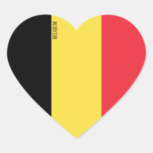 Belgium Flag Patriotic Heart Sticker