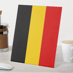 Belgium flag pedestal sign