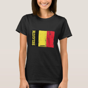 Belgium Flag Souvenir Distressed for Men Women Kid T-Shirt