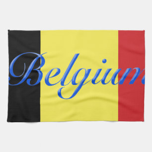 Belgium flag tea towel
