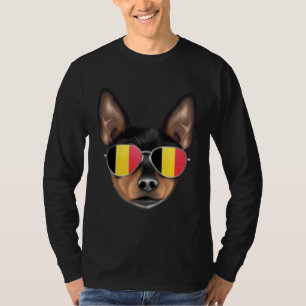Belgium Flag Toy Fox Terrier Dog Belgium Pocket T-Shirt