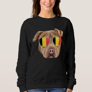 Belgium Flag Usa Staffordshire Terrier Dog Belgium Sweatshirt