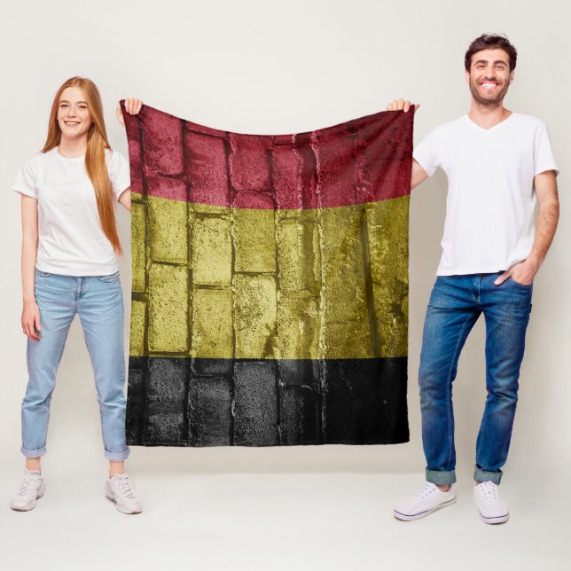 Belgium flag wall fleece blanket (In Situ)