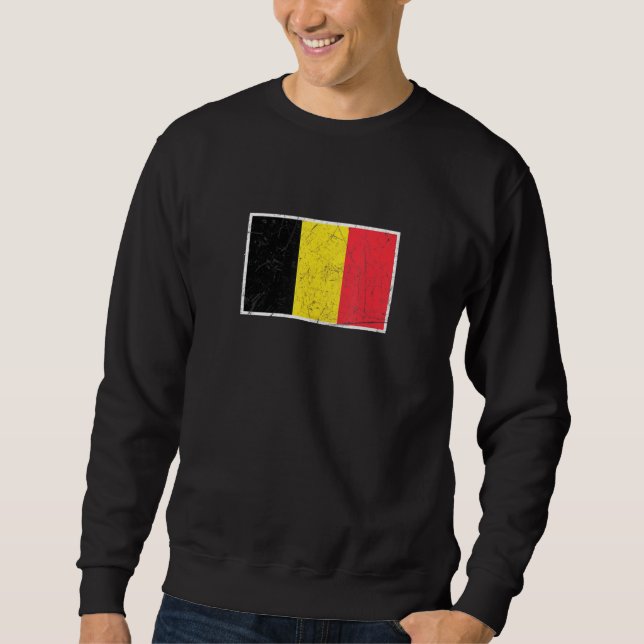 Belgium Flag With Vintage Belgian National Colours Sweatshirt (Front)
