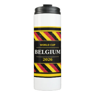 Belgium Football Fan Flag Colours Stripe Pattern Thermal Tumbler