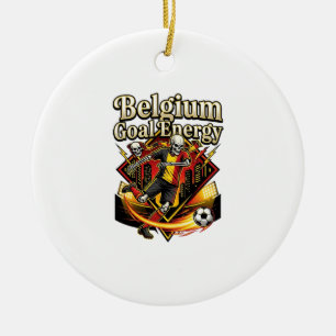 Belgium Goal Energy Skeleton Striker Nations Bold Ceramic Tree Decoration