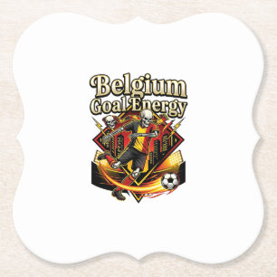 Belgium Goal Energy Skeleton Striker Nations Bold Paper Coaster