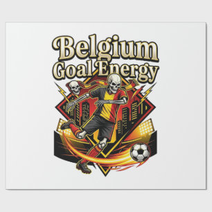 Belgium Goal Energy Skeleton Striker Nations Bold  Wrapping Paper