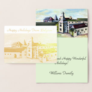 Belgium Happy Hollydays - Customise Foil Card