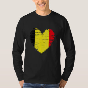 Belgium Heart Belgian Flag Belgian Pride T-Shirt