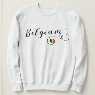 Belgium Heart Sweatshirt, Belgian Flag Sweatshirt