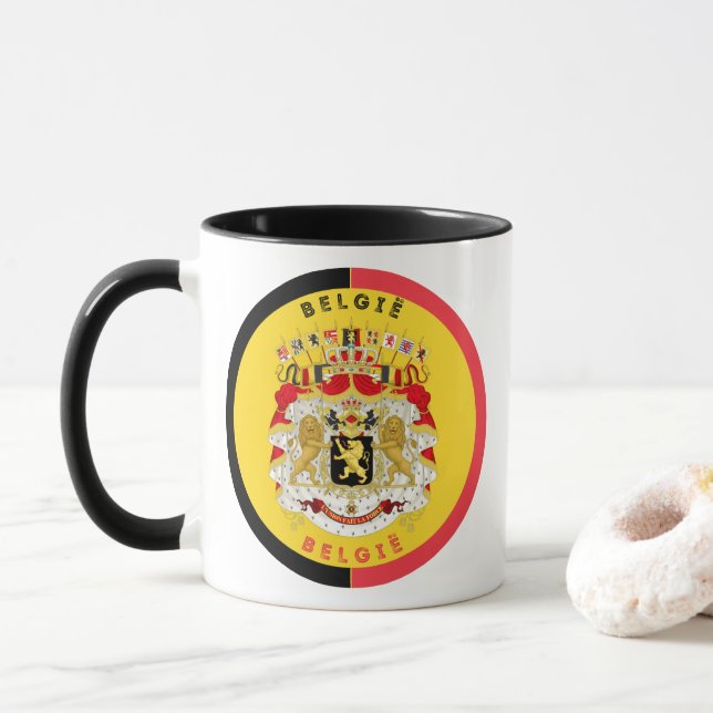 Belgium Heritage Emblem Mug (With Donut)