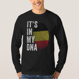 Belgium It's In My DNA Cute Belgian Flag Fingerpri T-Shirt