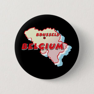 Belgium Map 6 Cm Round Badge