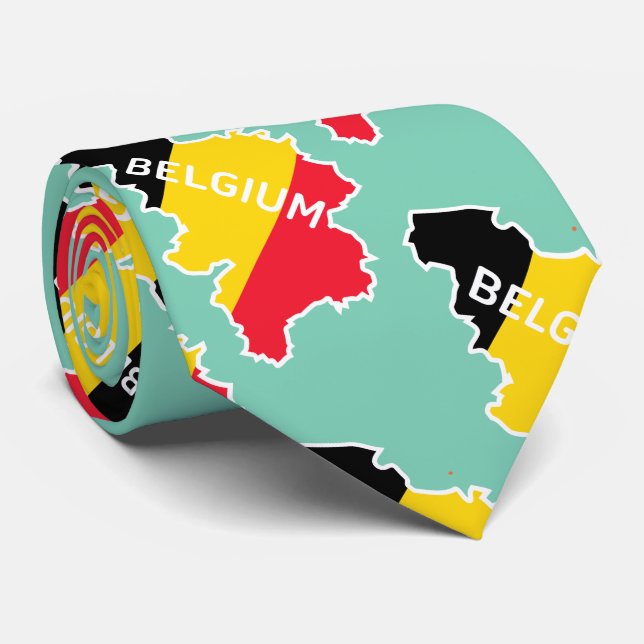 Belgium Map and Flag Tie (Rolled)