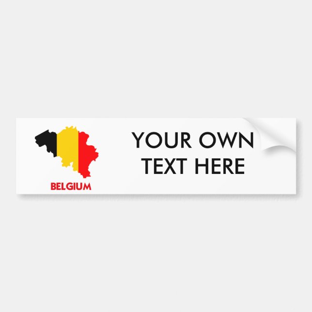 BELGIUM MAP BUMPER STICKER (Front)