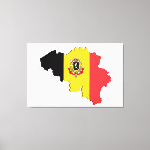 Belgium map canvas print