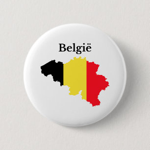 Belgium Map Flag (Dutch) 6 Cm Round Badge
